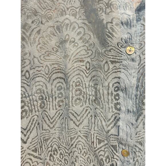 Alfred Dunner button up sheer textured top blue 3/4 sleeve women's size 16 - Picture 2 of 5